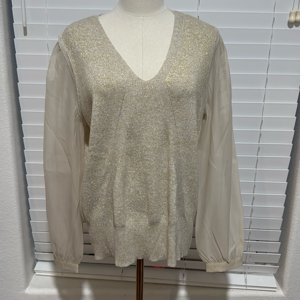 Talbots Gold Sweater Size Large NWT